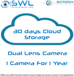 Soterix LIC-C30CS-1Y: Add 30 Days Cloud Storage Lic 1 Year Dual-Lens Camera
