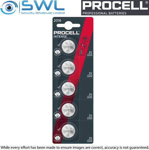 Procell Intense Lithium: CR2016 3v Batteries - Card of 5
