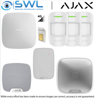 Ajax Kit: 1 x Hud, 3 x PIR, 1 x Keypad, 1 x INT Siren, 1 x EXT Siren 1 x SIM