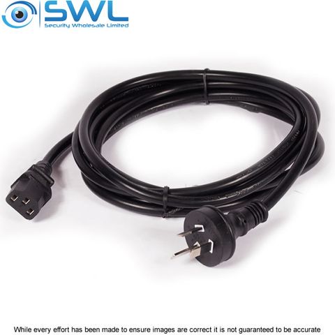 Power Cable 1m 3-Pin Plug to IEC C13 Female Plug 10A, SAA Approved