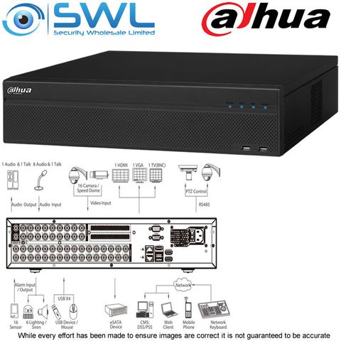 Dahua XVR5832S-X: 32CH 4K Pentabrid. HDCVI / IP. No Hard Drives Included.