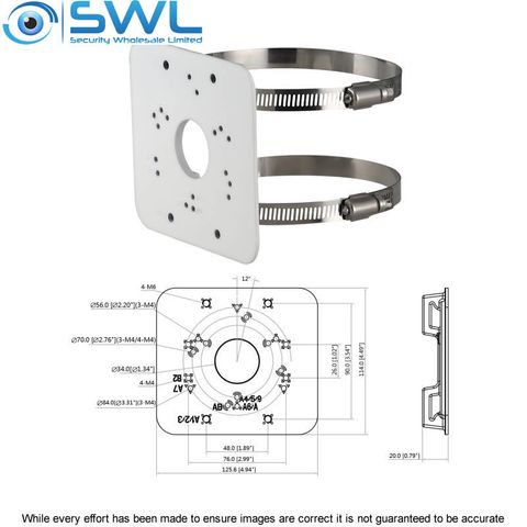 D PFA152-E: Pole Mount Bracket For Cameras - Light Metal Plate