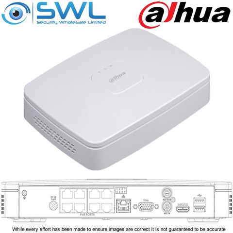 Dahua NVR 4108-8P-4KS2/L: 8x PoE Smart Box PRO. 1x HDD. No Hard Drive Included.
