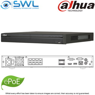 Dahua NVR 5208-8P-4KS2E: 8CH, 8x ePoE, 2x HDD. HDD Not Included