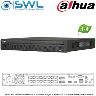 Dahua NVR 5216-16P-4KS2E: 16CH, 16x PoE (8x ePoE), 2x HDD, NO HDD inc.