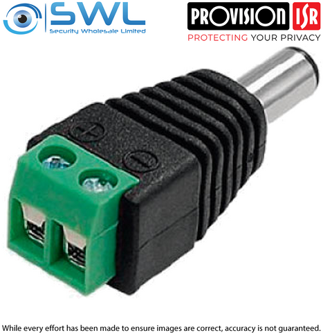 2.1mm 12VDC Male Plug with Screw Terminal Block