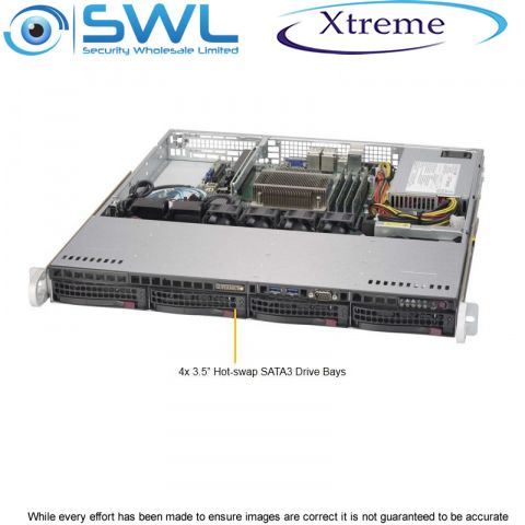 Xtreme NVR OS 128Gb SSD. 4x 4Tb, 12Tb After RAID 5, 2x 1GbE NICs, 400 Mbps