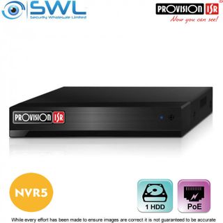 Provision-ISR NVR5-4100PX+(MM) 4CH NVR, 4x PoE, 1x HDD. No Hard Drive Included.