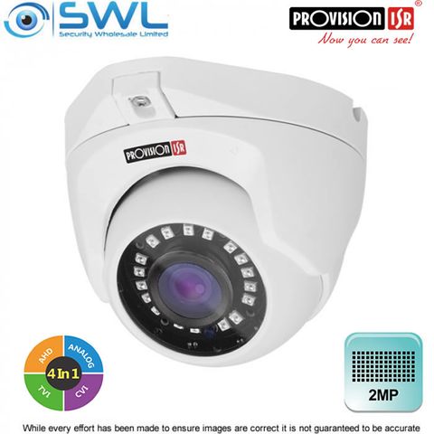 Provision-ISR DI-390A-28+ 2Mp AHD (4 in 1) Turret 3D-DNR IR15m IP66 2.8mm