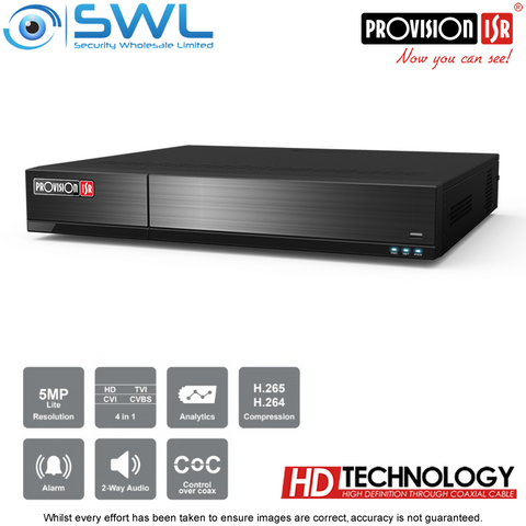 Provision-ISR SH-32400A5-5L(1.5U): 32CH Hybrid DVR 32x AHD +4CH IP 8x HDD. No HD