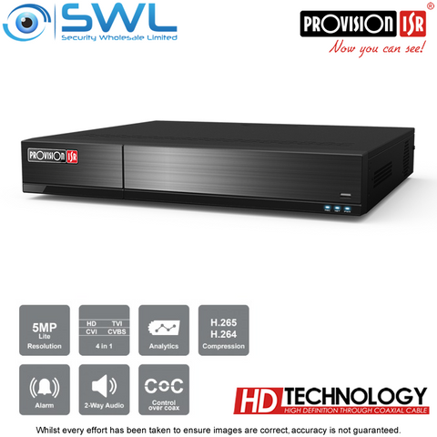 Provision-ISR SH-32400A5-5L(1.5U) 32CH Hybrid DVR 32x AHD +4CH IP 8x HDD. No HDD