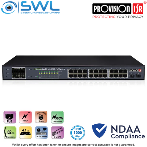 8-Port Gigabit Ethernet 380W PoE+ Switch with 4 Uplink Ports and LCD Screen