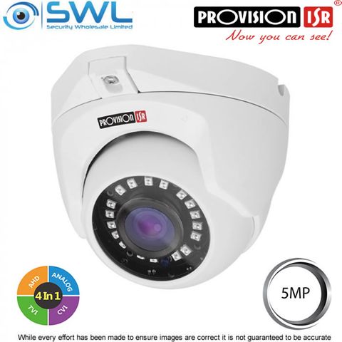 Provision-ISR DI-350A28 5Mp AHD (4 in 1) Turret 2D-DNR IR20m IP66 2.8mm