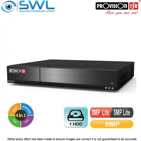 Provision-ISR SH-4050A5-8L(MM) 4CH Hybrid DVR 4x AHD/CVI/TVI/SD + 2CH IP. No HDD