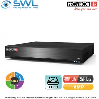 Provision-ISR SH-4050A5-8L(MM) 4CH Hybrid DVR 4x AHD/CVI/TVI/SD + 2CH IP. No HDD