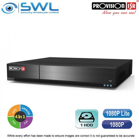 Provision-ISR SH-4100A-2L(MM) 4CH Hybrid DVR 4x AHD +1CH IP 1x HDD. No HDD inc