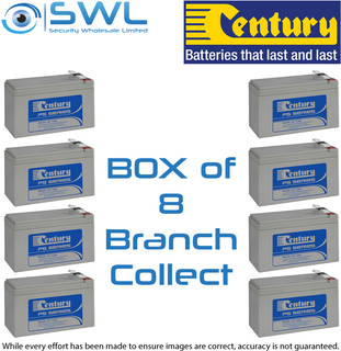 Century PS1270, 12v 7.0 A/H Sealed Lead Acid Battery BOX of 8 Branch Collect