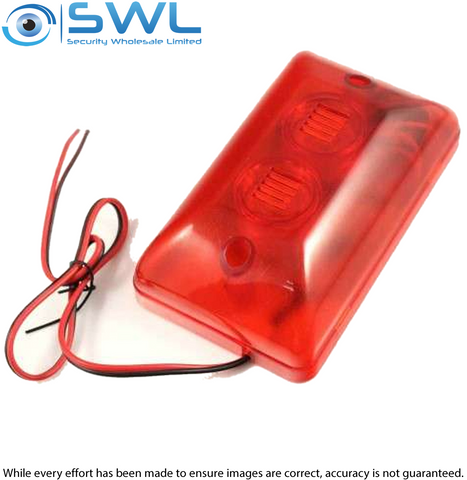 WP94 Mini Red Combo Siren / Strobe: 12VDC, 250mA, 105dB