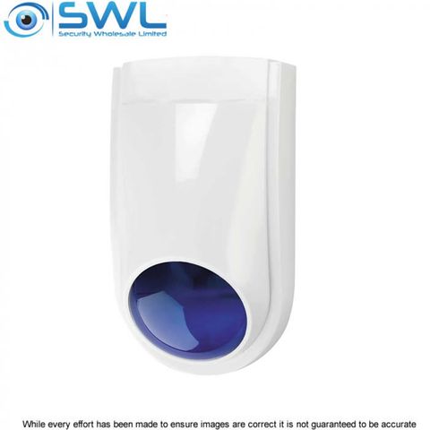 WP-06 External Mini Combo Siren/ Strobe, Blue Lens, 12VDC, 250mA, 105dB