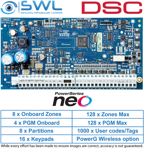 DSC Neo: HS2128 Alarm Panel - 8 to 128 Zone PCB Only