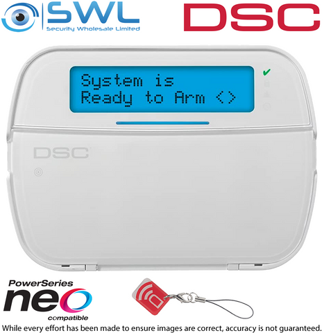 DSC Neo: HS2LCDPS N Hardwired LCD Full English 128 Zone Keypad c/w Prox