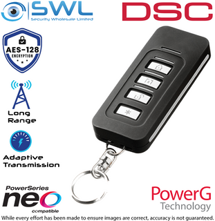 DSC Neo: PG4929 Wireless 433MHz 4-Button Remote with Signal Quality Indication