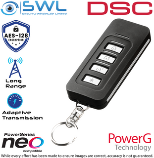 DSC WS4939 Wireless Keyfob Remote – 4-Button Security System Remote Control
