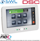 DSC Neo: HS2TCHPN Hardwired Full English 7" Touchscreen Keypad c/w Prox - White