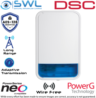 DSC Neo: PG4911B Wireless 433MHz Outdoor Siren c/w Batteries