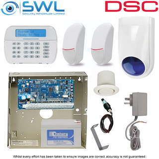 DSC Neo HS2032 Base Kit: Plug Pack, Tamper, HS2LCDPSN KP, 2x Sirens, 2x LC200DSC