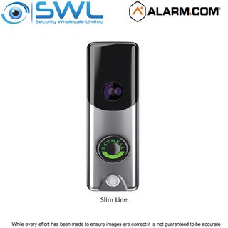 ALARM.COM Wi-Fi Slim Line Doorbell Camera 720p 180° View, Satin Nickel