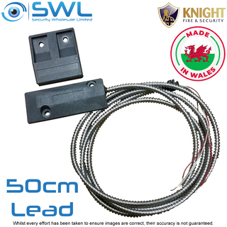 SWL NYLON Roller Door Reed Switch: Heavy Duty, 62mm Gap, N/C, 50cm Armoured Fly