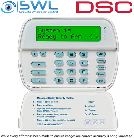 DSC PowerSeries: RFK5500 64 Zone LCD Keypad c/w 433MHz Wireless Receiver