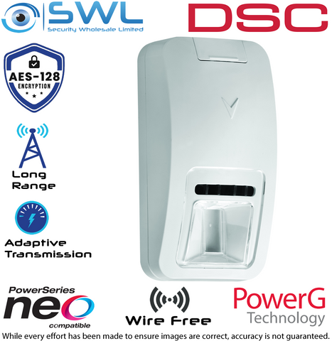 DSC Neo: PG4974P Wireless 433MHz Mirror Optic PET (40Kg) PIR Detector: 15m, 90°