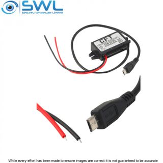 12VDC to 5V 3A 15W c/w Micro USB Cable
