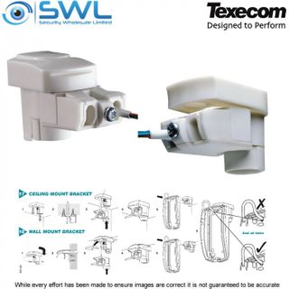 Texecom Universal PIR Detector Bracket: Suits Wall or Ceiling Mounting