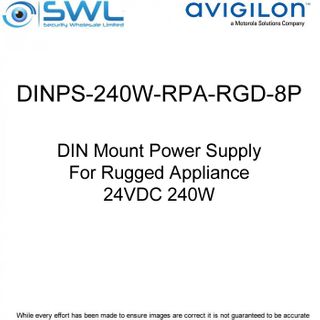 Avigilon DINPS-240W-RPA-RGD-8P: 24VDC 240W DIN Mount PSU For Rugged Appliance