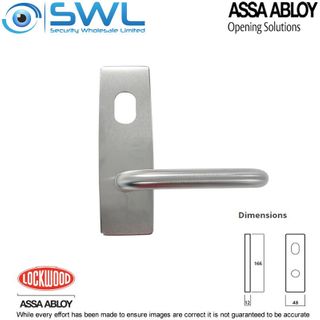 Lockwood L1801/70SC: Square End External Plate With Cylinder Hole & 70 Lever