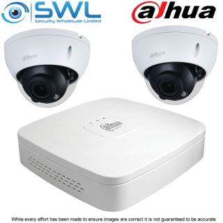 Dahua NVR 4104-P-4KS2/L 4CH PoE Kit: With 2x 4Mp 2.7~13.5mm Dome Cameras NO HDD