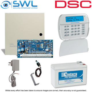 DSC Neo HS2064 RF Kit: Plug Pack, Battery, Tamper & HS2LCDRFP4N RF Keypad