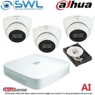 Dahua NVR4104-P-4KS2/L 4CH PoE KIT: With 3 x 6MP 2.8mm Eyeball Cameras 1TB HDD