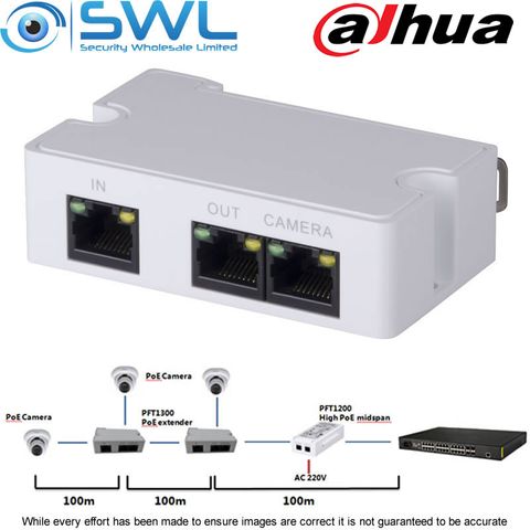 Dahua PFT1300: PoE Extender / Splitter - Use with PFT1200