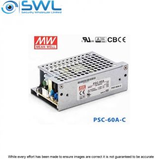 Mean Well PSC-60A-CWE: 60W Single Output c/w Battery Charger 59.34W 13.8V 2.8A