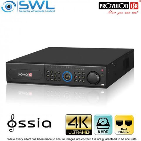 BSTOCK Provision-ISR NVR8-641600R (2U) 64CH 4K NVR No PoE. 2x NIC 8x HDD. No HDD