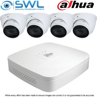Dahua NVR4108-8P-4KS2/L 8CH PoE Kit: 4x 4MP 2.7~13.5mm Eyeball Cameras NO HDD