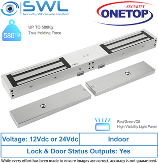 ONETOP EM5700D DSS: Double Door S/Mount Electromagnetic Lock 12/24VDC 580Kg
