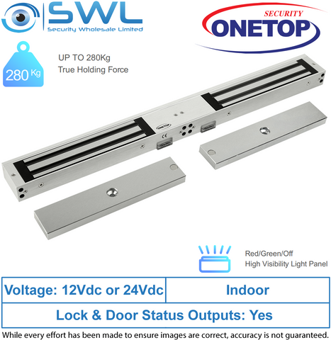 ONETOP EM3500D DSS: Double Door S/Mount Electromagnetic Lock 12/24VDC 280Kg