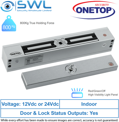 ONETOP MEM2400-60: Mechanical Mag Lock (LED) 12-24VDC, 800kg