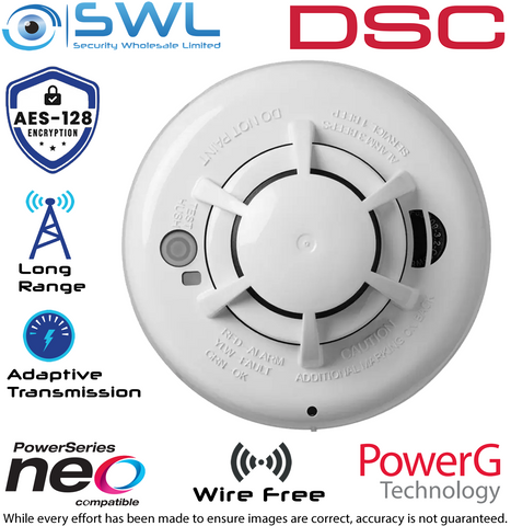 DSC Neo: PG4936 Wireless 433MHz Photoelectric Smoke & Heat Detector