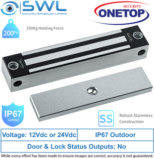 ONETOP EM4500FS: Micro Stainless Mag Lock Face/Side 450Kg, IP67